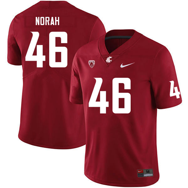 Washington State Cougars #46 Cole Norah College Football Jerseys Sale-Crimson